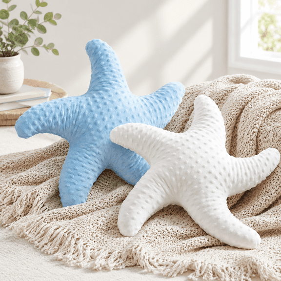 2pcs 19.68inch Starfish Decorative Throw Pillows for Beach Themed Home Decor
