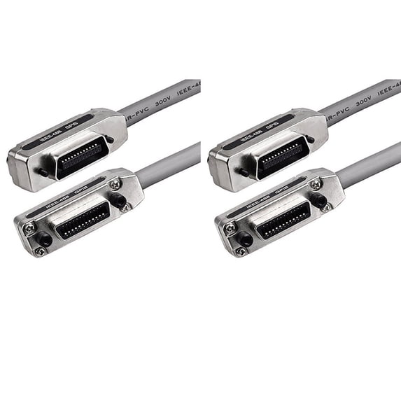 2pcs 1M IE488 Gpib Data Cable Industrial-Grade Communication Transmission Cable Terminal Pci Industrial Control Cable,2 x GPIB cable,Gray
