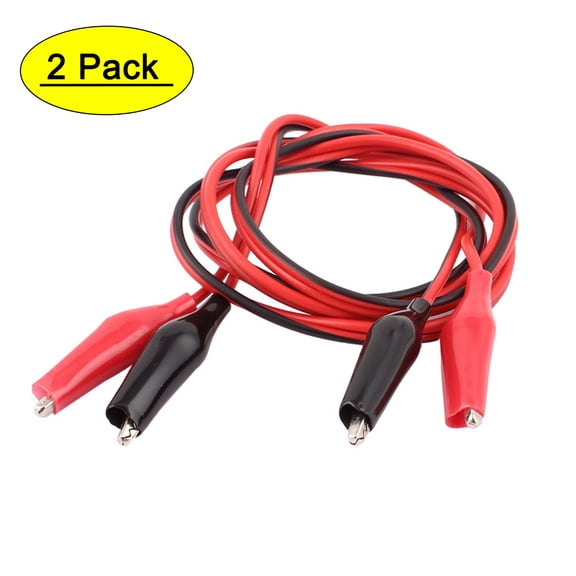 2Pcs 1 Meter Double end Test Alligator Crocodile Clip Wire