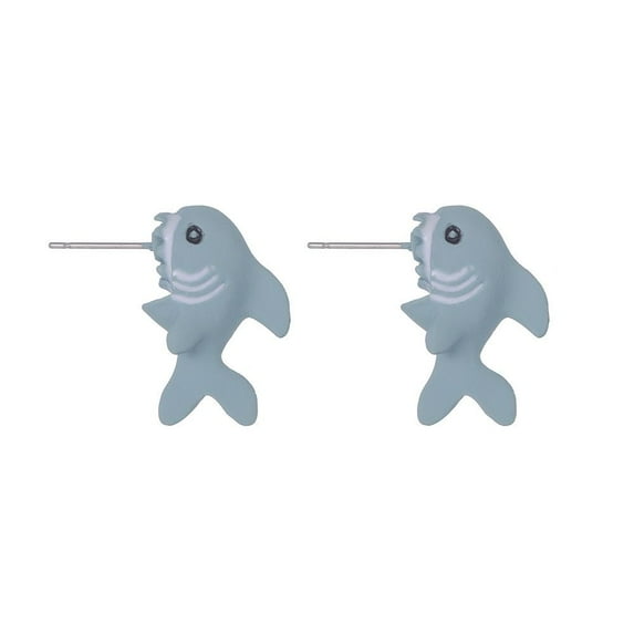 2pcs/1pair Animal Cartoon Stud Earring For Women Cute Dinosaur Little Dog Whale Clay Bite Ear Jewelry Funny Gifts Fashion