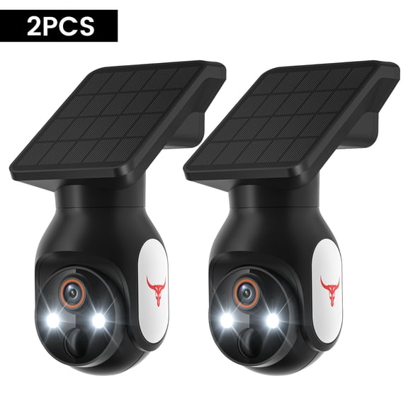 2pcs/ 1pc Wireless Cameras, Bidirectional Audio, 960P Color Night Vision, 2.4G Wifi, Solar Panels, IP65 Intelligent Person/Vehicle Detection, Cloud Storage, Indoor/Outdoor Security Monitoring