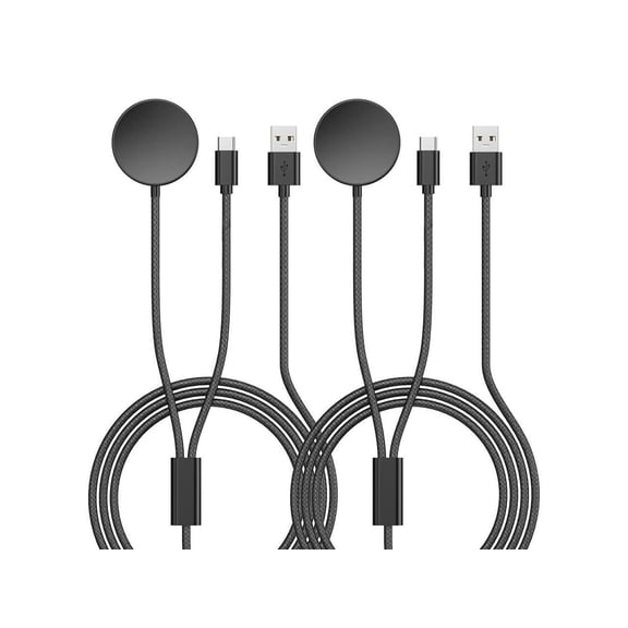 2pcs 2 in 1 Galaxy Watch 5/5 Pro Charger For Samsung Galaxy Watch 5/5 Pro/4/3/Active2/Active Wireless Charger Dock and Galaxy S22/S21/S20/S10/Note 20/10/9