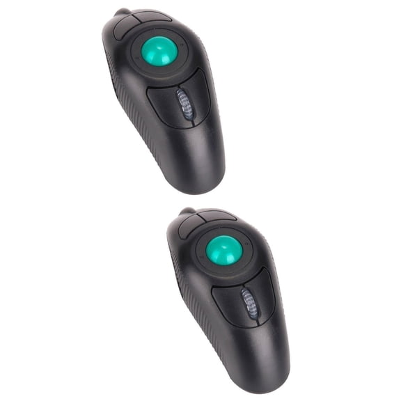 2pcs 2.4G Ergonomic Trackball Handheld Finger USB Mouse Wireless