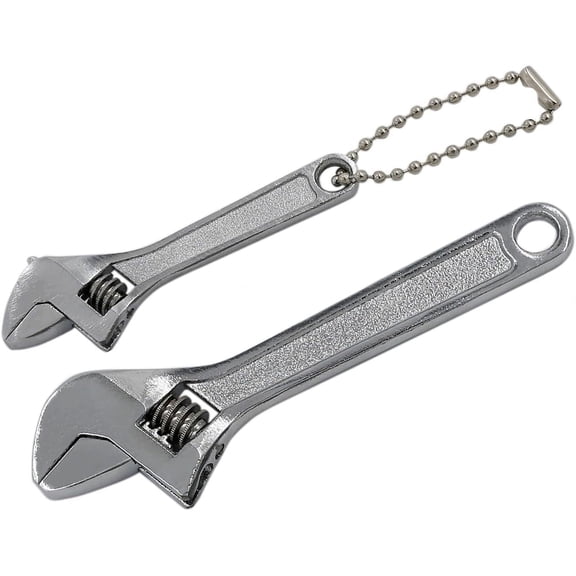 2pcs 2.5 inch + 4 inch Mini Size Adjustable Wrench, Silverl Small Spanner Nut Wrench Repair Hand Tool
