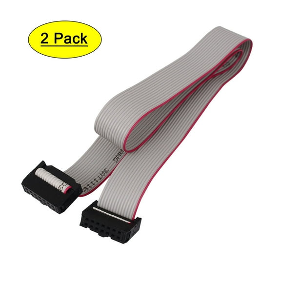 2pcs 2.54mm 14-Pin Female to Female IDE PATA Extension Flat Ribbon Cable 50cm