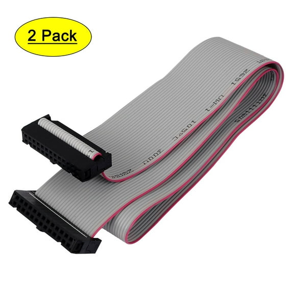 2pcs 2.54mm 26-Pin Female to Female IDE PATA Extension Flat Ribbon Cable 50cm