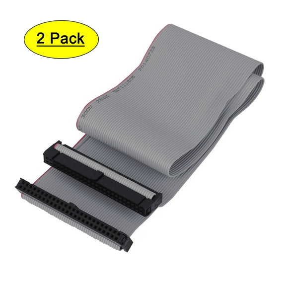 2pcs 2.54mm 50-Pin Female to Female IDE PATA Extension Flat Ribbon Cable 50cm