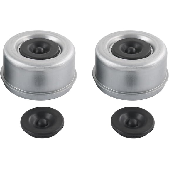 2pcs 2.72" Trailer Axle Wheel Hub and Bearing Dust Cap with Extra 2 Rubber Plugs for Most 7000 to 8000 Pound Axles Dexter Cup Grease Cover