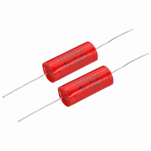 2pcs 2.7uf Frequency Divider Capacitor, 250V Red Axial Audio Speaker Crossover MKP Film Capacitor
