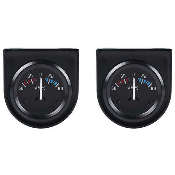 2pcs 2 Inch 52mm 12V Car LED Pointer Auto Boat AMP Meter Gauge 60-0-60 AMP Black