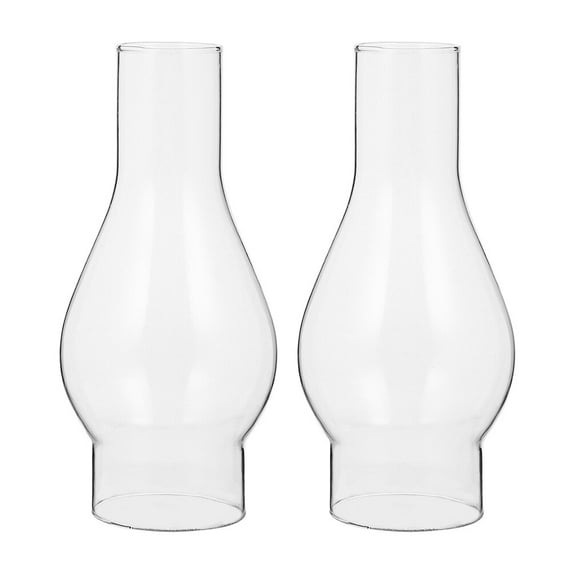 2pcs 2 Inch by 7Inch Clear Glass Oil Lamp Chimney Replacement for Vintage and Restoration of Antique Oil and Kerosene Lamps