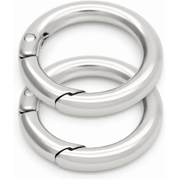 CRAFTME STUDIO Silver 2" Spring O-Ring Clip (2pcs) – Trigger Snap Opening Buckle for Purse, Charm & Bag Hardware (SCOS)