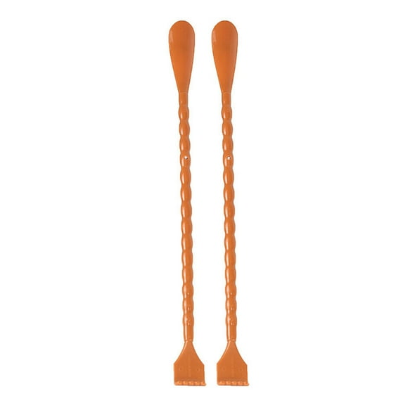 2pcs 2 in 1 Back Scratcher with Shoe Horn Long Handle Backscratcher Shoehorn Combo (Brown)