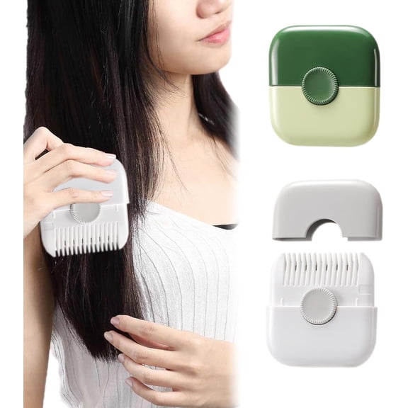 2pcs 2 in 1 Split End Hair Trimmer, Replaceable Razor Combs for Hair Cutting Women(White,Green)