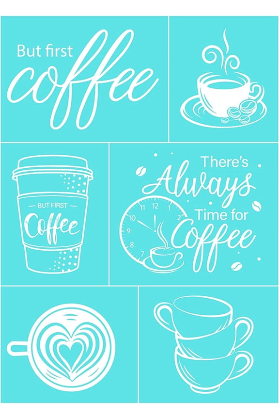 2pcs 2 pcs Self-Adhesive Silk Screen Printing Stencil Reusable Mesh Transfer Silk Screen Stencils for Painting on Wood DIY T-Shirt Fabric Wall Home Decor - Cup Pattern