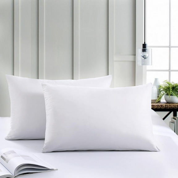 2pcs 20"×26" White Ultra-Soft Polyester Pillowcase Solid Colors Waterproof Zippered Pillowcase Allergy Bed Bug Protector Cover