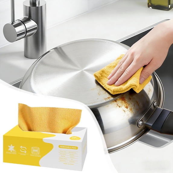 2pcs 20 Count Boxed Microfiber Cleaning Cloth Rags, Edgeless Reusable Towels, Lint Free Cloths for Car Kitchen Home Cleaning, Disposable Quick Dry Cleaning Wipes, 7.9*2.8*4.7in, E