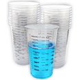 2pcs 20 Disposable Graduated Clear Plastic Cups for Mixing Paint, Stain