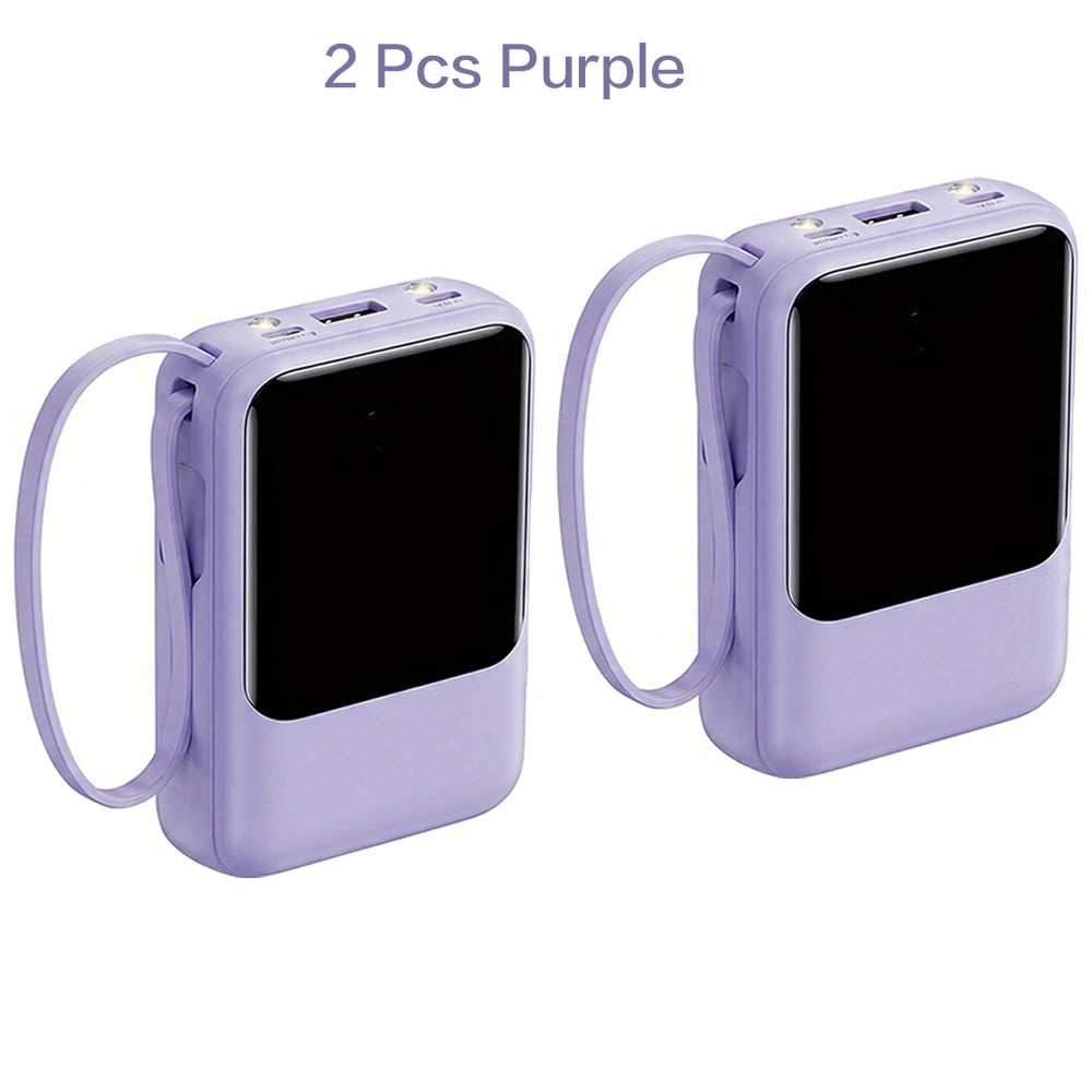 2pcs 20000mAh Power Bank, 20W Fast Charging Slim Portable Charger with LED Display, Large Capacity External Battery Pack for Phone, Holiday Gifts