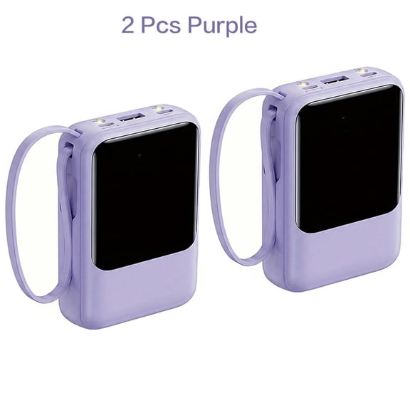 2pcs 20000mAh Power Bank, 20W Fast Charging Slim Portable Charger with LED Display, Large Capacity External Battery Pack for Phone, Holiday Gifts
