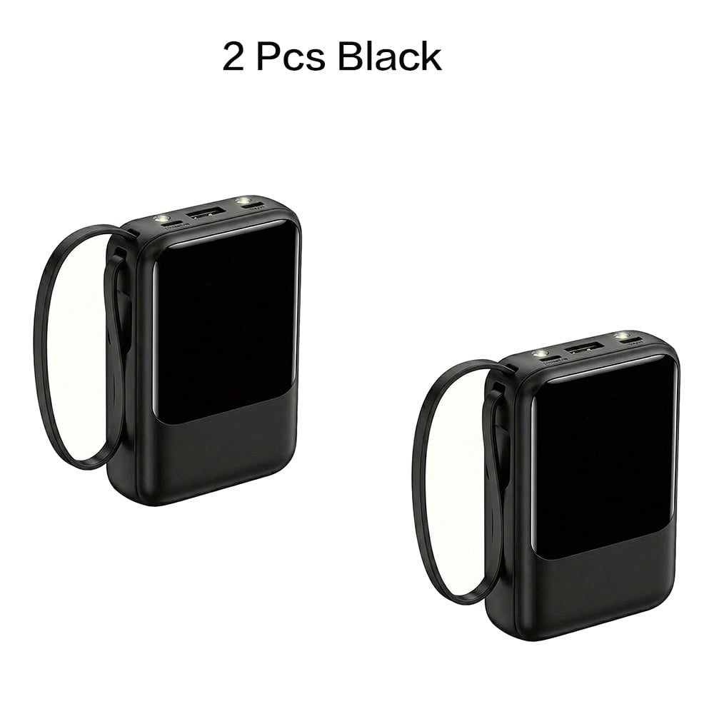 2pcs 20000mAh Power Bank, 20W Fast Charging Slim Portable Charger with LED Display, Large Capacity External Battery Pack for Phone, Holiday Gifts