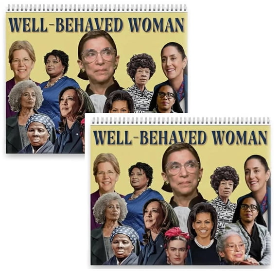 2pcs 2026 Well-Behaved Women Feminist Wall Calendar  Inspirational Monthly Calendar for Women Empowerment, 11" x 8.5" Motivational Gift for Home & Office Dcor