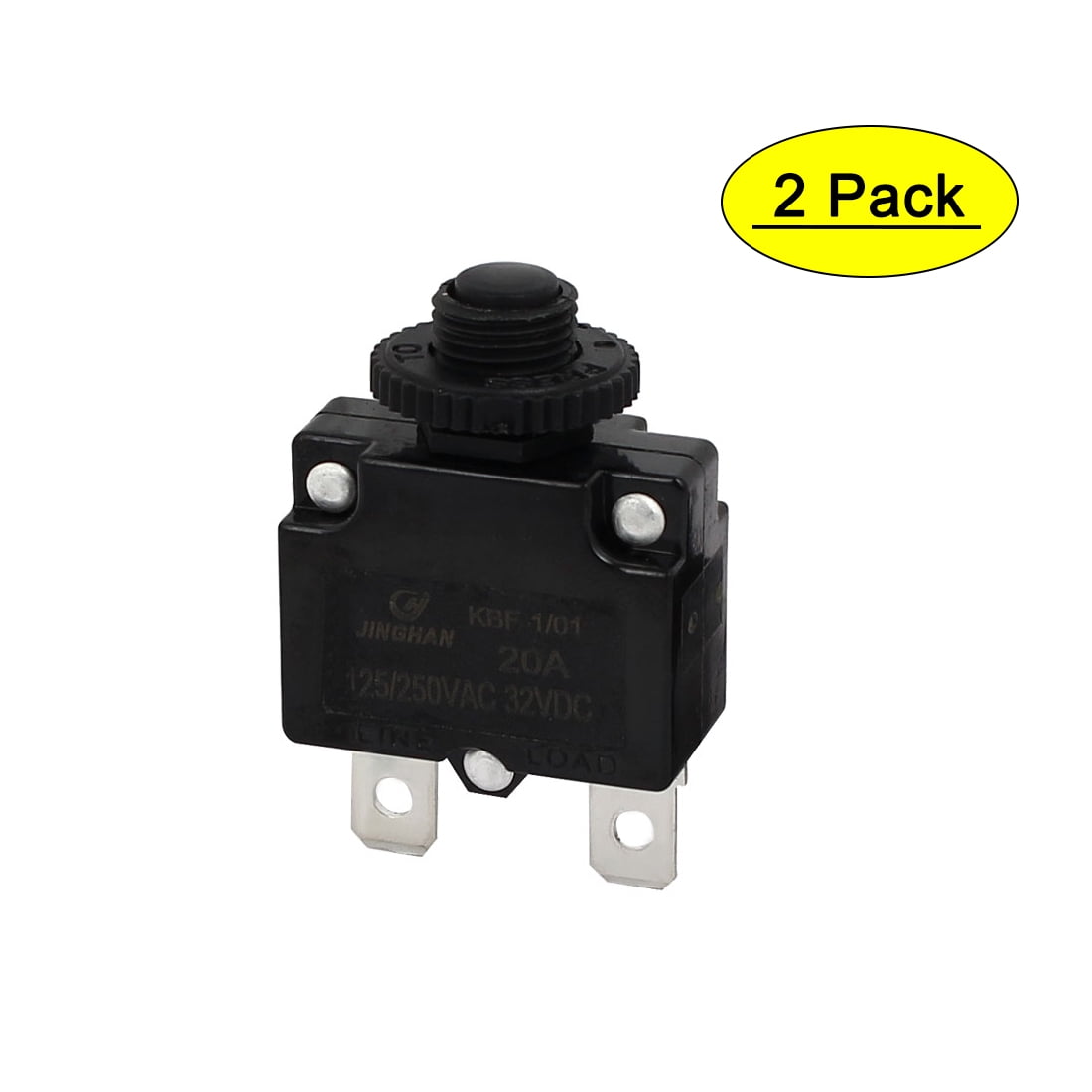 2pcs 20A  250V/125V DC 32V Circuit Breaker Current Overload Protector Switch