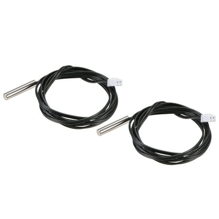 2pcs 20K Temperature Sensor Probe Stainless Steel NTC Thermal Sensor Probe 3.3ft Digital Thermometer Extension Cable