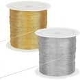 thumbnail image 1 of 2pcs 219 Yards Metallic Needlework Thread Metallic Embroidery Machine Thread 0.2mm Gold Jewelry Thread Silver Craft String DIY, 1 of 6