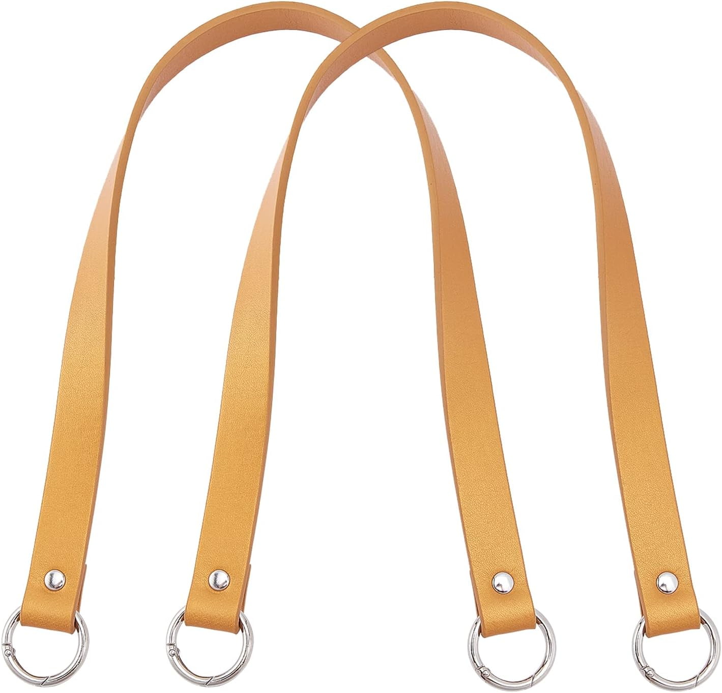One Pair PU Leather Belt Bag Strap Round Ear DIY Short Purse Strap