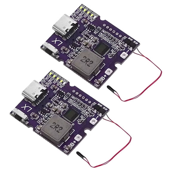 2pcs 22.5W Power Bank Bidirectional Fast Charging Mobile Power Module Circuit Board,Suppor PD/QC3.0 2.0,Single C Port