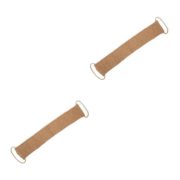 LIOOBO Khaki Linen Long p Bath Towel with Easy Grasp Handles for Back Scrubbing 2Pcs