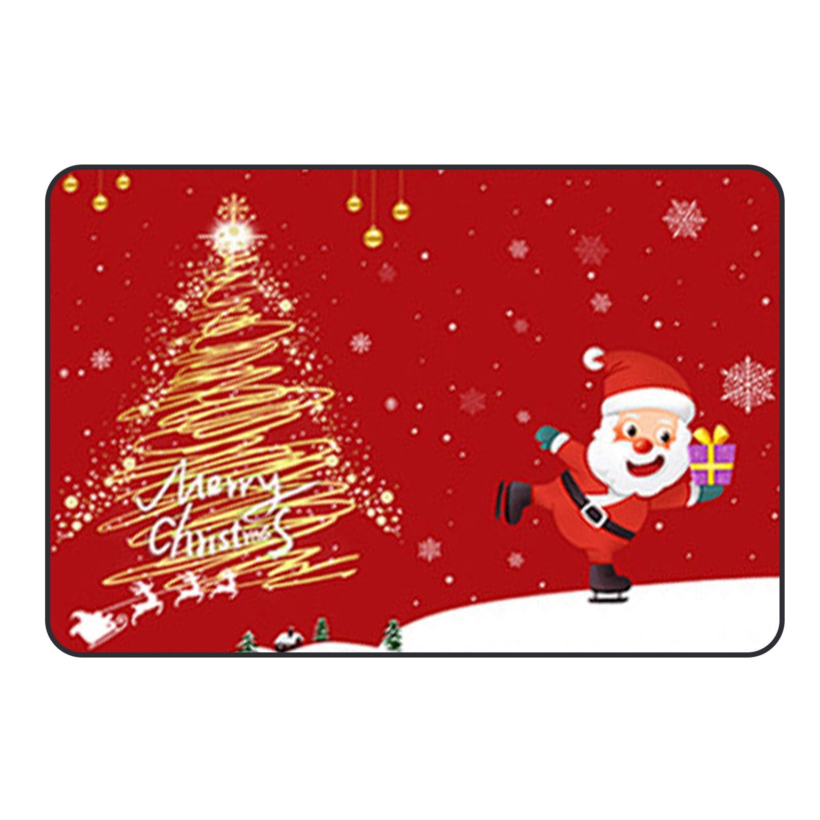 2pcs 23.62x15.75in Merry Christmas Doormat Decorative Xmas Holiday