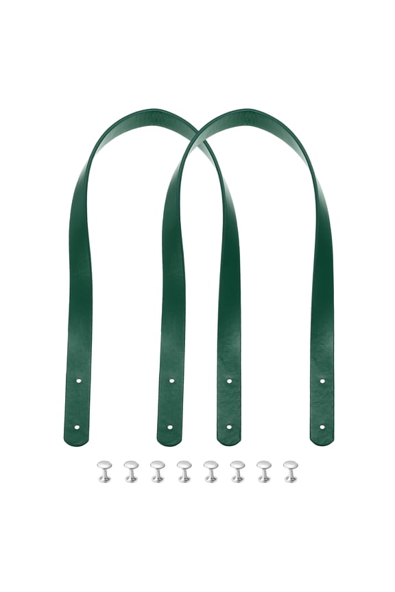 2pcs 24 Inch (60cm) Leather Purses Straps Handbag Belt Band Bag Handle, Dark Green