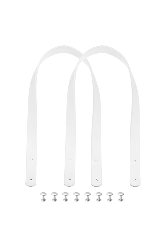2pcs 24 Inch (60cm) Leather Purses Straps Handbag Belt Band Bag Handle, White