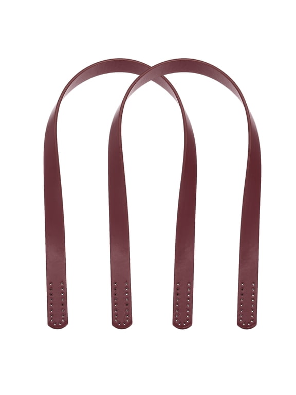2pcs 24 Inch (60cm) Leather Purses Straps Handbag Belt Band Bag Handles, Burgundy