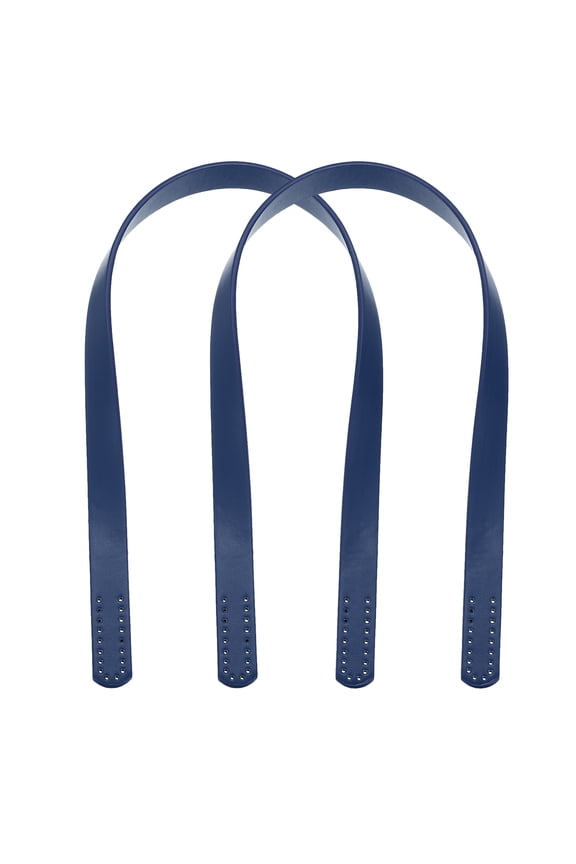 2pcs 24 Inch (60cm) Leather Purses Straps Handbag Belt Band Bag Handles, Navy Blue