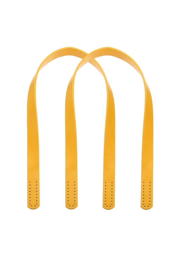 2pcs 24 Inch (60cm) Leather Purses Straps Handbag Belt Band Bag Handles, Yellow
