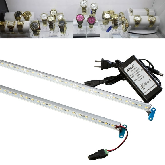 2pcs 24 inches linked white V5630 LED light package for 4ft or 5ft showcase with power supply