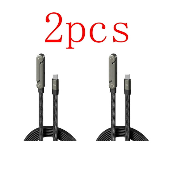 2pcs 240W Fast Charging Data Cable - USB-C to USB-C High-Speed Sync & Charge Cord, Free Durable Design, Universal Compatibility for Phones/Laptops, Reliable Power Delivery Cable, Multicolor