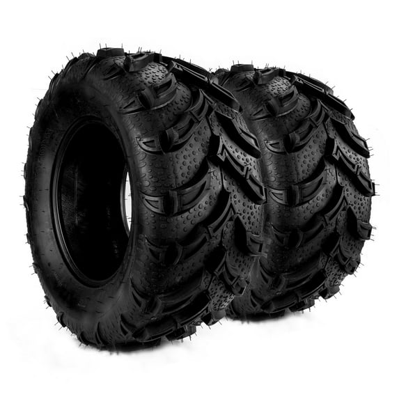KAC 2pcs 25×10-12 ATV Tires 25×10×12 6-Ply Heavy Duty ATV UTV All Terrain Fit for Rough Terrain, Pattern Z-120, Tubeless Rubber Front High Quality
