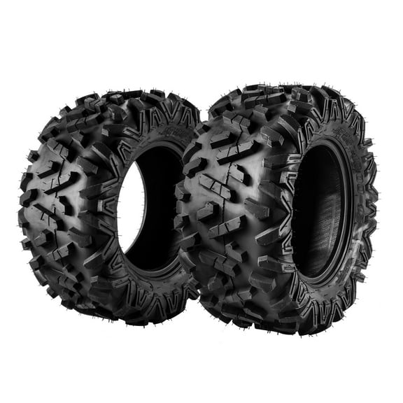 2pcs 2510-12 ATV Tires 6 PR 251012 Heavy Duty ATV UTV All Terrain Fit For Rough Terrain, Pattern Z-199, Tubeless Rubber Front 6Ply
