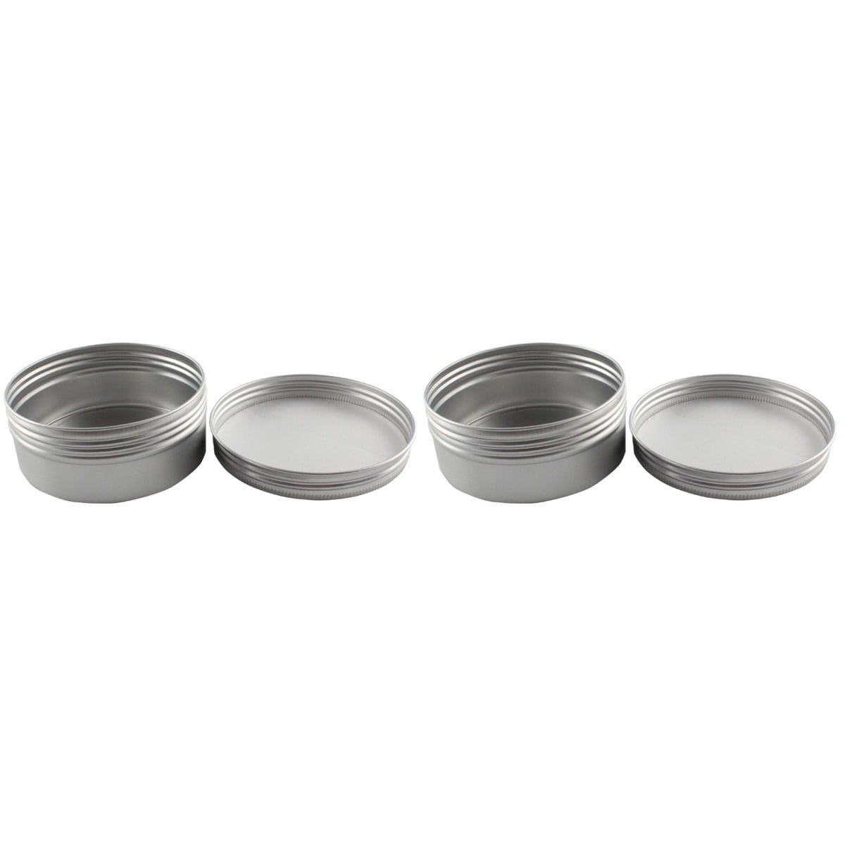 2pcs 250ml Aluminium Specimen Box with Thread Travel Bottles Cosmetic Container Empty Cream Jar Pot with Lid for Makeup Pomade