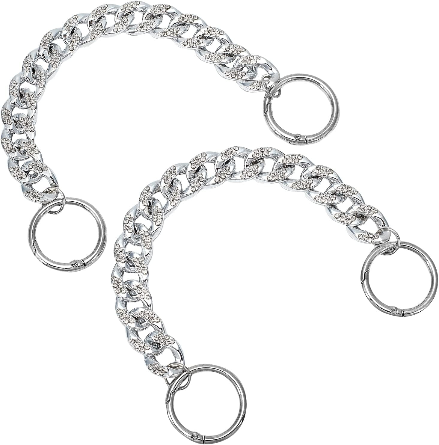 2pcs 26.8cm Long Purse Strap Extender Replacement Chains Acrylic Purse