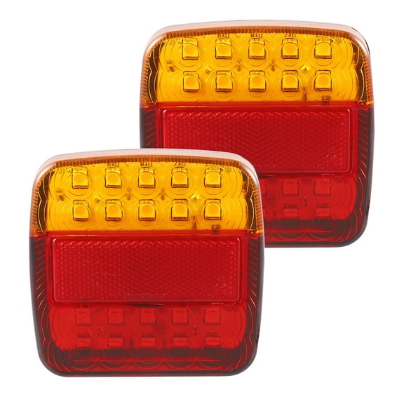 2pcs 26 LED Trailer Lights, 12V-36V Turn Signal Brake Tail Light with Yellow Red Shell for Utility Trailer Truck Boat