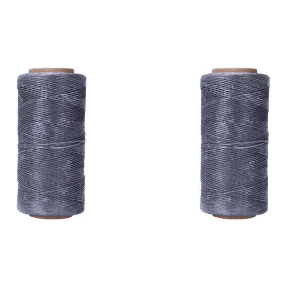 2pcs 260M 150D 1MM Leather Sewing Waxed Wax Thread Hand Needle Cord Craft DIY :Gray