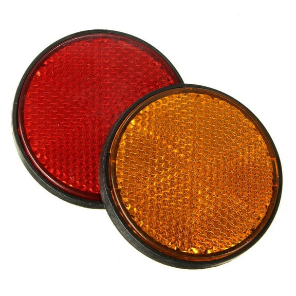 2pcs 2inch Round Red and Orange Reflectors Universal For Motorcycle ATV Bike Dirt