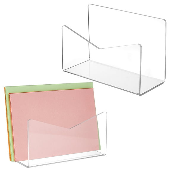 2pcs 2pcs Acrylic File Sorter for Desk File Holder Acrylic Desk Organizer Mail Organizer Countertop Desktop Acrylic Mail Display Stands Office Desk Accessories for Envelopes Document Notebook