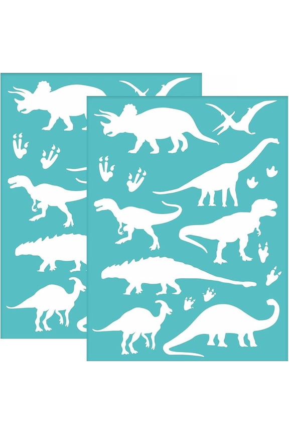 2pcs 2pcs Self-Adhesive Silk Screen Printing Stencil Dinosaur Pattern Stencil Reusable Animal Mesh Stencils Transfer Washable Home Decor for T-Shirt Fabric Painting 19.5x14cm