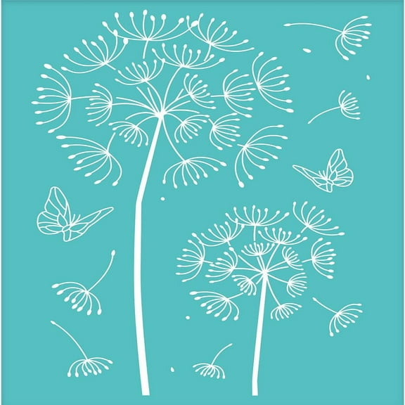 2pcs 2pcs Self-Adhesive Silk Screen Printing Stencil Reusable Mesh Transfers Stencil Dandelion Theme Silk Screen Stencil for Painting on Wood 19.5x14cm